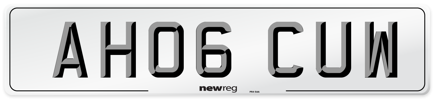 AH06 CUW Number Plate from New Reg